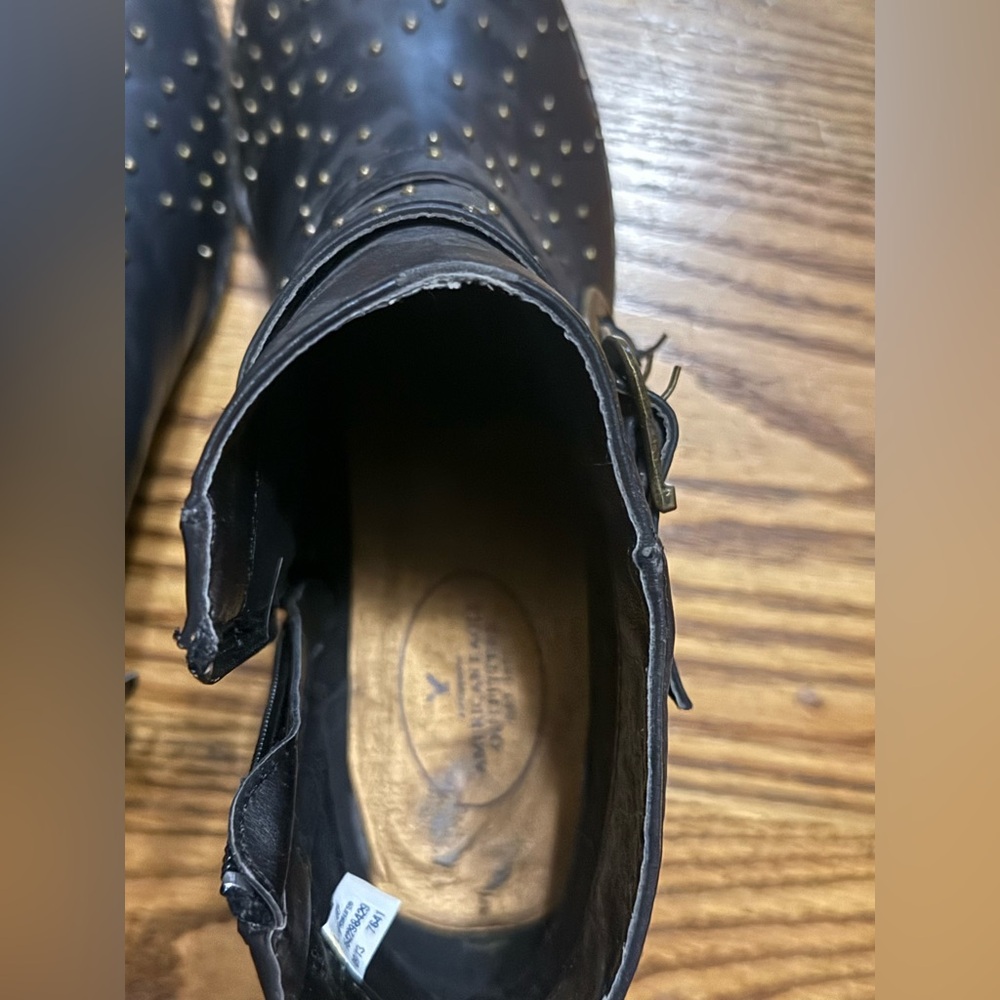 Studded Black Leather Boots